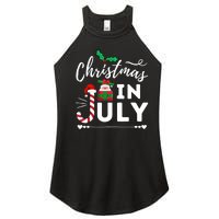 Christmas In July Beach Summer Santa Hat Gift Hawaiian 2021 Women's Perfect Tri Rocker Tank