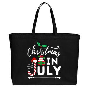 Christmas In July Beach Summer Santa Hat Gift Hawaiian 2021 Cotton Canvas Jumbo Tote