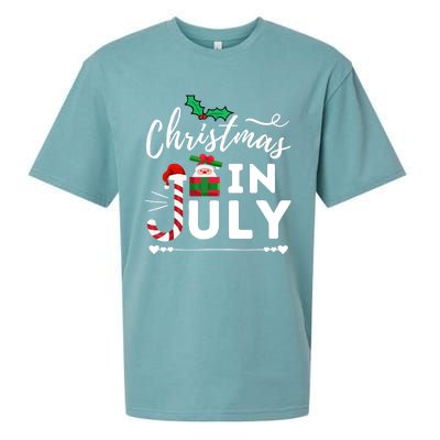 Christmas In July Beach Summer Santa Hat Gift Hawaiian 2021 Sueded Cloud Jersey T-Shirt