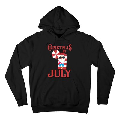 Christmas In July | Cute Beach Santa Claus Gift Hoodie