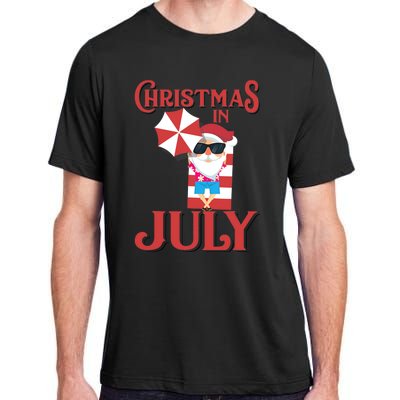 Christmas In July | Cute Beach Santa Claus Gift Adult ChromaSoft Performance T-Shirt