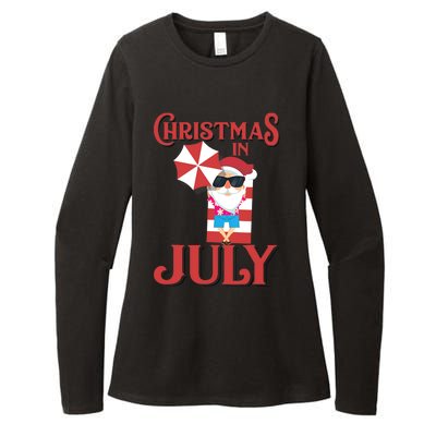 Christmas In July | Cute Beach Santa Claus Gift Womens CVC Long Sleeve Shirt