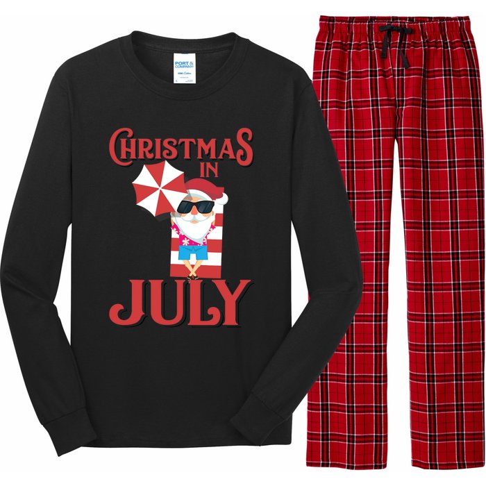 Christmas In July | Cute Beach Santa Claus Gift Long Sleeve Pajama Set