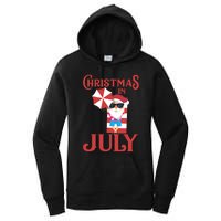 Christmas In July | Cute Beach Santa Claus Gift Women's Pullover Hoodie