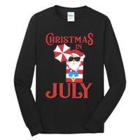 Christmas In July | Cute Beach Santa Claus Gift Tall Long Sleeve T-Shirt