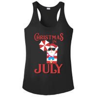 Christmas In July | Cute Beach Santa Claus Gift Ladies PosiCharge Competitor Racerback Tank