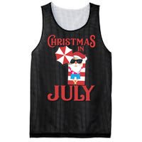 Christmas In July | Cute Beach Santa Claus Gift Mesh Reversible Basketball Jersey Tank