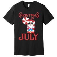 Christmas In July | Cute Beach Santa Claus Gift Premium T-Shirt