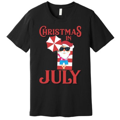 Christmas In July | Cute Beach Santa Claus Gift Premium T-Shirt