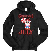 Christmas In July | Cute Beach Santa Claus Gift Tie Dye Hoodie