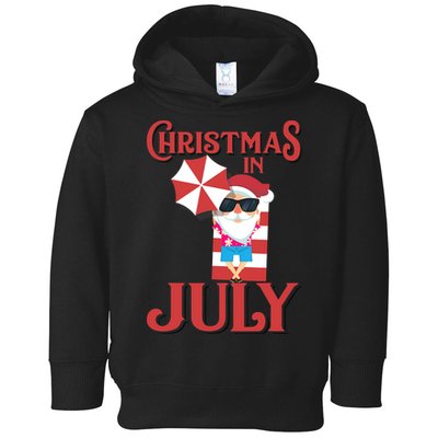 Christmas In July | Cute Beach Santa Claus Gift Toddler Hoodie
