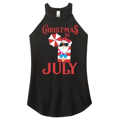 Christmas In July | Cute Beach Santa Claus Gift Women's Perfect Tri Rocker Tank