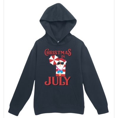 Christmas In July | Cute Beach Santa Claus Gift Urban Pullover Hoodie