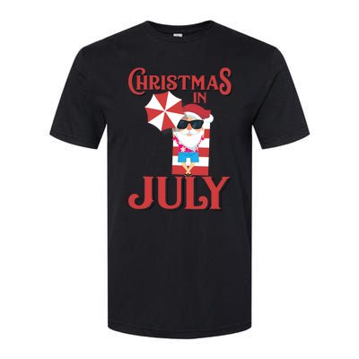 Christmas In July | Cute Beach Santa Claus Gift Softstyle CVC T-Shirt