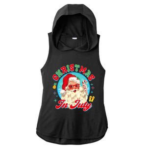 Christmas In July Santa Claus Vacation Summer Men Women Kids Ladies PosiCharge Tri-Blend Wicking Draft Hoodie Tank