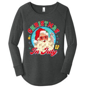 Christmas In July Santa Claus Vacation Summer Men Women Kids Women's Perfect Tri Tunic Long Sleeve Shirt