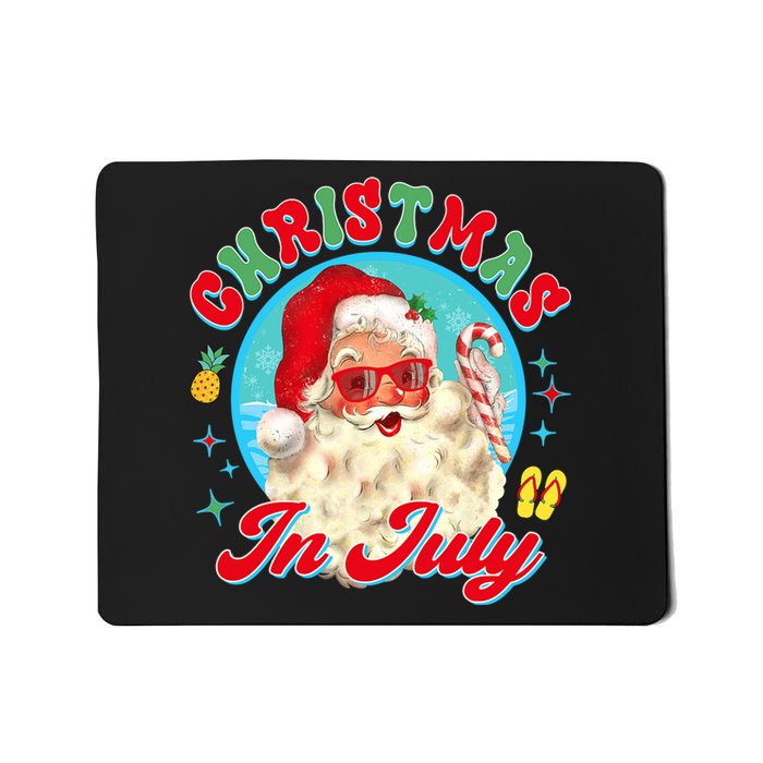 Christmas In July Santa Claus Vacation Summer Men Women Kids Mousepad