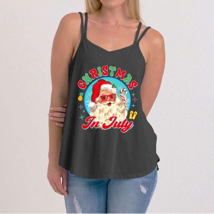 Christmas In July Santa Claus Vacation Summer Men Women Kids Women's Strappy Tank