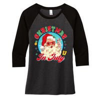 Christmas In July Santa Claus Vacation Summer Men Women Kids Women's Tri-Blend 3/4-Sleeve Raglan Shirt