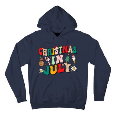 Christmas In July Shirts Groovy Xmas Summer Men Women Kids Tall Hoodie