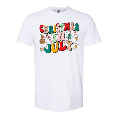 Christmas In July Shirts Groovy Xmas Summer Men Women Kids Softstyle CVC T-Shirt