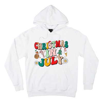 Christmas In July Shirts Groovy Xmas Summer Men Women Kids Hoodie