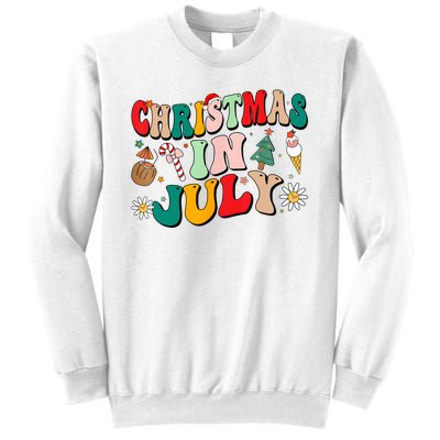 Christmas In July Shirts Groovy Xmas Summer Men Women Kids Sweatshirt