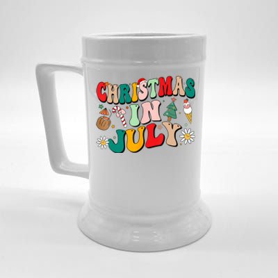 Christmas In July Shirts Groovy Xmas Summer Men Women Kids Beer Stein