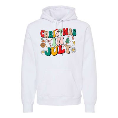 Christmas In July Shirts Groovy Xmas Summer Men Women Kids Premium Hoodie