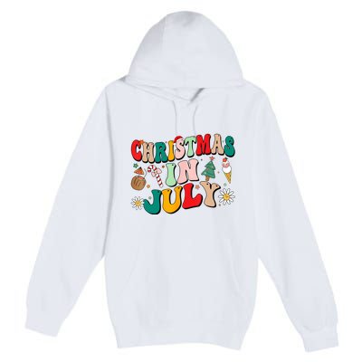 Christmas In July Shirts Groovy Xmas Summer Men Women Kids Premium Pullover Hoodie