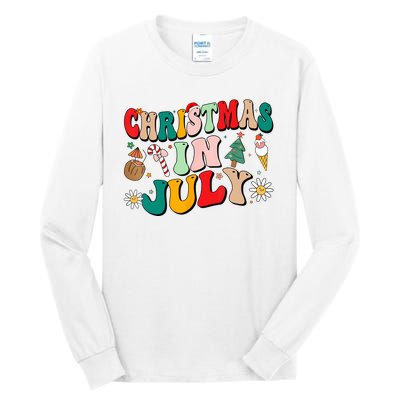 Christmas In July Shirts Groovy Xmas Summer Men Women Kids Tall Long Sleeve T-Shirt