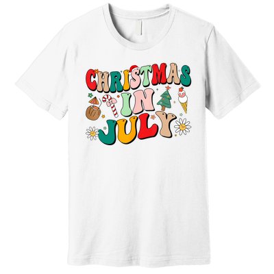 Christmas In July Shirts Groovy Xmas Summer Men Women Kids Premium T-Shirt