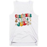 Christmas In July Shirts Groovy Xmas Summer Men Women Kids Tank Top