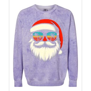 Christmas In July Santa Hat Sunglasses Beach Summer Vacation Colorblast Crewneck Sweatshirt