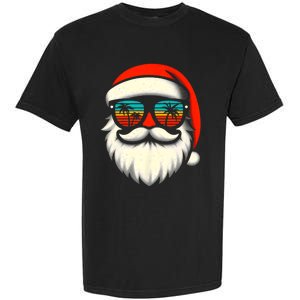 Christmas In July Santa Hat Sunglasses Beach Summer Vacation Garment-Dyed Heavyweight T-Shirt