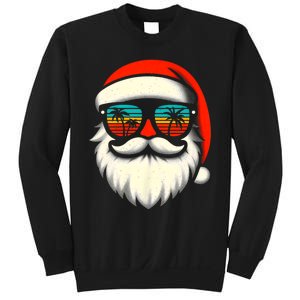 Christmas In July Santa Hat Sunglasses Beach Summer Vacation Sweatshirt