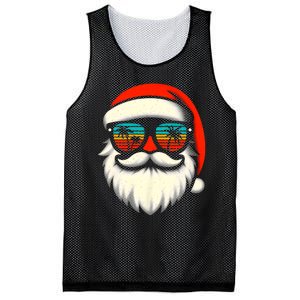 Christmas In July Santa Hat Sunglasses Beach Summer Vacation Mesh Reversible Basketball Jersey Tank