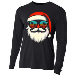 Christmas In July Santa Hat Sunglasses Beach Summer Vacation Cooling Performance Long Sleeve Crew