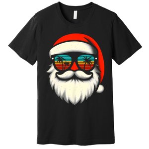 Christmas In July Santa Hat Sunglasses Beach Summer Vacation Premium T-Shirt