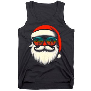 Christmas In July Santa Hat Sunglasses Beach Summer Vacation Tank Top