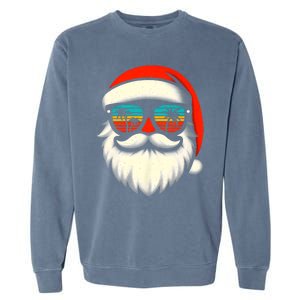 Christmas In July Santa Hat Sunglasses Beach Summer Vacation Garment-Dyed Sweatshirt