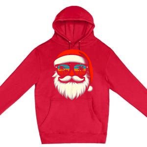 Christmas In July Santa Hat Sunglasses Beach Summer Vacation Premium Pullover Hoodie