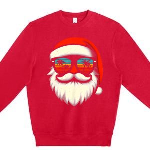 Christmas In July Santa Hat Sunglasses Beach Summer Vacation Premium Crewneck Sweatshirt