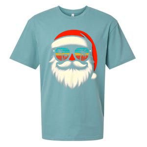 Christmas In July Santa Hat Sunglasses Beach Summer Vacation Sueded Cloud Jersey T-Shirt