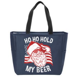 Christmas In July Santa Ho Ho Hold My Beer Zip Tote Bag