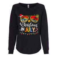 Christmas In July Santa Hat Sunglasses Summer Vacation Womens California Wash Sweatshirt