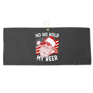 Christmas In July Santa Ho Ho Hold My Beer Large Microfiber Waffle Golf Towel