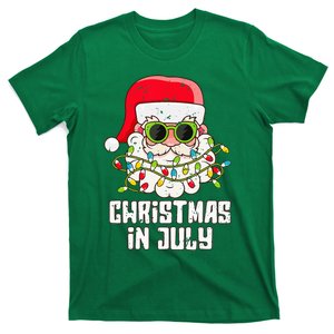 christmas in july santa hat sunglasses beach summer T-Shirt