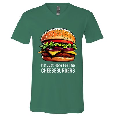 Cheeseburger IM Just Here For The Cheeseburgers V-Neck T-Shirt