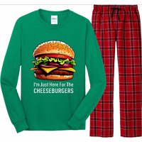 Cheeseburger IM Just Here For The Cheeseburgers Long Sleeve Pajama Set